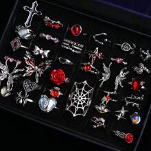 10/20pcs/Pack Retro Punk Style Owl & Snake Rings, Fashion Animal Shape Finger Rings, Jewelry Gift For Party & Holiday