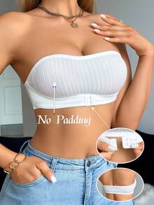 1pc Wireless & Padless Comfort Bandeau For Women - White - View 1