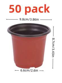50个装塑料锥形育苗杯，带排水孔，传统风格，适用于室内外种植、花园和草坪护理、盆栽工具和容器配件