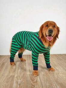 1 قطعة ملابس نوم/ملابس منزلية مطبوعة مرنة ناعمة ومريحة للكلاب الكبيرة، ملابس حيوانات أليفة للخريف/الشتاء