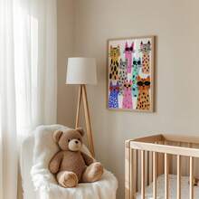 1 件无框时尚奇思妙想猫咪墙壁艺术印刷品酷炫太阳镜猫咪海报，生动的动物插图，现代卧室、宿舍、客厅装饰 | 送给宠物爱好者的礼物，返校礼物，家居装饰，派对装饰 - 彩色 - 查看 3