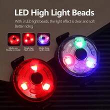 1pc Bicycle Tail Light, Rechargeable Waterproof Night Riding Safety Warning Light For Mountain And Road Bikes, Cycling Gear - Multicolor - View 1
