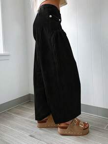 Fashion Personality Street Daily Commuter Design Sense Pleated Front Pockets Women's Denim Loose Fit Straight Leg Pants