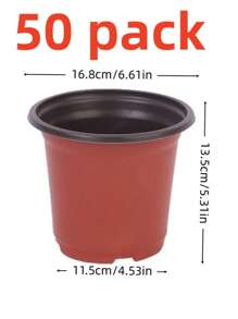 50个装塑料锥形育苗杯，带排水孔，传统风格，适用于室内外种植、花园和草坪护理、盆栽工具和容器配件