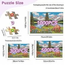 1000/500/300 片成人拼图,风景秀丽,高难度超大拼图,优质厚实耐用,创意乐趣,提高思维能力,家居 DIY 装饰,提升氛围,互动智力拼图,脑筋急转弯爱好,无框艺术装饰画,生日、万圣节、感恩节的完美礼物 - 彩色 - 查看 4