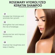 Hoegoa Rosemary Hydrolyzed Keratin Shampoo - Volumizing & Oil Control Clarifying Shampoo, Soothing Scalp Refreshing Fluffy Smoothing Anti Dandruff Nourishing Gentle Cleansing For Fine Hair, (100ML) - Rosemary Shampoo - 查看 6