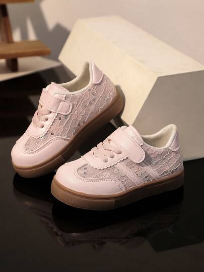 1 paar modieuze witte sneakers met klittenband voor meisjes, sportschoenen voor kinderen voor de start van het schooljaar