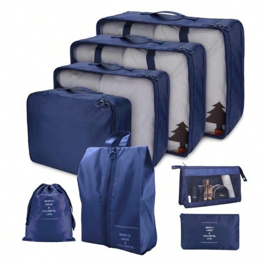 8PCS Set For Travel Organizer Bags Accessories Luggage Suitcase Organizer Waterproof Wash Bag Clothes Organizer Pouch
