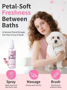 GJYC PET 樱花宠物香水喷雾 - 3.38 液体盎司，持久留香，适用于狗和猫，除臭清新，不含酒精 - 彩色 - 查看 4