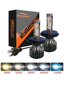 2 Sets H7 LED Canbus Car Headlight Bulbs, Super HB4 H11 H4 H1 9012 HB3 9005 9006 Light Bulbs 6000K 3000K 4300K 8000K Car Lights
