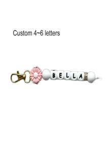 1 pieza Llavero de silicona con margarita personalizada, hebilla con nombre personalizado, regalo conmemorativo, regalo de Año Nuevo (personalizable de 1 a 3/4 a 6/7 a 9/10 a 12 caracteres)