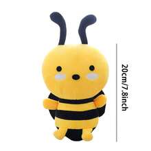 1入20cm/7.8英寸卡哇伊蜜蜂毛絨玩具，柔軟的大黃蜂毛絨玩具，可愛的蜜蜂枕頭，女孩孩童的好玩伴 - 黃色 - 查看 4