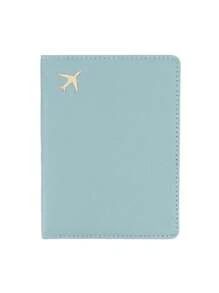 Multi-Card PU Passport Holder - Snap Closure, Faux Leather Lining, Airplane Pattern Passport Case, Minimalist Travel Accessory - Convenient Document Storage And Travel Items, Holiday Supplies Travel Stuff Travel Organiser Travel Items Travel Wallet Passport Holder Passport Wallet Beach Vacation Bag Summer Christmas Vacation