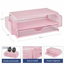 2 Tier Computer Monitor Stands With Drawer And 2 Pencil Holder, Metal Monitor Stand Monitor Riser, Computer Desk Organizer And Accessories For Laptop, Computer, Printer, Office Supplies(Black)-982163