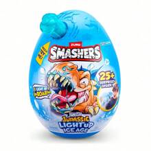 ZURU Oficjalny zestaw prezentowy dla chłopców z serii ZURU Smashers Mystery Egg – 27 cm jumbo dinozaur z kolekcji Jumbo z ponad 25 niespodziankami (losowy niebieski lub biały)