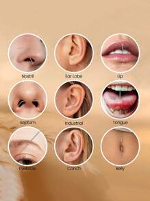 4PCS-10PCS/Set Piercing Taper Ball Grabber Tool For Changing Jewelry - 14G 16G 18G 20G Threadless/Internal Thread/External Thread Piercing Taper Stretching Kit For Ear/Nose/Navel/Nipple/Lip/Eyebrow/Tongue - Multicolor - View 12