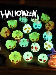 50/30/20/10/5/1 pieza Figura miniatura luminosa de paisaje micro de resina, adorno de jardín de hadas miniatura, decoración de calabaza y fantasma, decoración DIY para el hogar, artesanía de escritorio, escultura