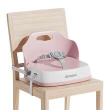 UBRAVOO Portable Booster Seat For Dining, Travel High Chair With 3-Point Harness And 2 Adjustable Straps, Washable Baby Food Chairs 6 Months Plus Sitting Up - 粉色 - 查看 6