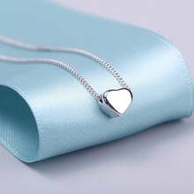 1 Piece Fashion Shiny Heart Necklace Women's Heart Pendant Silvery, Heart Charm Chain Women, Chain Women's Heart, Chain With Heart Pendant, Jewellery The Best Gifts For Women Girlfriend - Love type - View 2