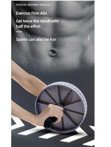 1个腹部滚轮，高承重，防滑，健身器材，家用健身房训练，静音 - 灰色 - 查看 6
