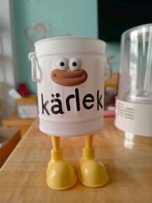 1/2 件 [热门选择] 1 个异想天开的卡通笔筒 - 轻巧，复古风格塑料储物箱带手柄，绿色和白色可选 - 非常适合办公桌、教室和家庭学习组织、特色、书架、母亲节礼物、学校用品、返校 - 彩色 - 查看 13