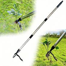 Unkrautvernichter – Der originale, aufrechte Unkrautvernichter mit langem Griff – Mit verdicktem Edelstahlrohr und 4-zinkigem Kopfdesign – Entfernen Sie Unkraut mühelos, ohne sich bücken, ziehen oder hinknien zu müssen.