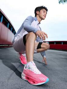 L.S.W.P Herrskor med bekväma vardagskläder, halkfria och slitstarka sulor - Lämpliga för löpning, jogging, tennis och gym - Bekväma vardagsskor, lämpliga för alla årstider - Rosa - Visa 7