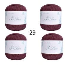 4 Pezzi/Confezione 50g N.3 Filo di Pizzo Multicolore, Lucido, Utilizzabile per Maglioni Lavorati a Mano, Sciarpe e Altri Articoli Decorativi