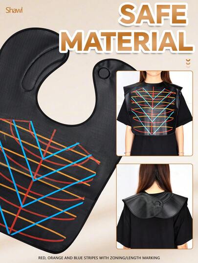 1pc Professional Hair Coloring & Cutting Cape - Anti-Oil Salon Hairdressing Cape - Anti-Static (Black)