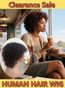 Short Curly Afro Wigs For Women, Kinky Curly Afro Wigs, Remy Human Hair Wig For Women & Men, Pixie Cut Wigs With Bangs, Full Volume Curly Human Hair Bob Wigs, 100% Virgin Human Hair, Unisex Hair Wig, Heat-Resistant, Natural Curly Style, Soft & Lightweight, Soft And Shiny Texture, Comfortable Adjustable Cap, Breathable Mesh Design, Non-Shedding, No Tangling, Perfect For Daily Wear, Special Occasions, Parties, Halloween, Weddings, Dance, Perfect For Cosplay, Themed Parties, 60s, 70s, 80s, 90s Parties, Halloween Costumes, And Everyday Fashion, Great For Changing Hairstyles, Available In Black, Brown, 99J Burgundy Red, Blonde Shades, Ideal For People With Busy Lifestyles, Easy To Style, Restyling Options, Ready To Wear Right Out Of The Box, Ideal For Afro Style Lovers, Easy To Wear, All-Day Wearable