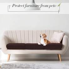 Newwiee 8Pcs Patio Cushion Covers Stretch Outdoor Cushion Cover Patio Furniture Sofa Couch Slipcovers, Soft Flexibility Washable Furniture Protector(Waterproof,Dark Gray) - 黑咖啡 - 查看 8