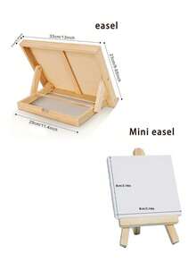 1 件可调节木制儿童画架 - 坚固的天然木质桌面角支架，80° 可调角度，素描水彩油画板，木制折叠香味便携式画板
