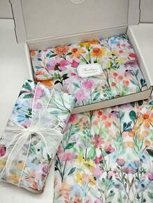 10 张花卉薄纸用于礼品包装，50*35 厘米彩色薰衣草图案包装薄纸用于圣诞节、生日、婚礼包装，棕色杏色纸质礼品包装纸，可爱草莓薄纸 - 禮品包裝紙 - 查看 13