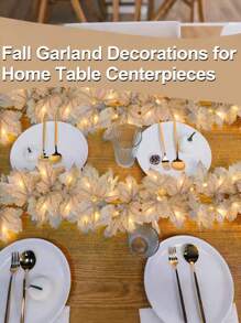 40 LED - Decoración de otoño Guirnalda de otoño con luces Decoraciones de otoño para el hogar, Guirnalda de hojas de arce iluminada Total 20 pies 40 LED con pilas Decoración de cosecha de otoño Halloween Acción de Gracias Interior Exterior, Guirnalda de hojas de arce caducas con luces Luces de cadena de hojas de arce DIY Fiesta Hogar Decoración de Halloween Navidad Interior Exterior Decoración de cosecha de otoño, Decoración de otoño, Decoración de Halloween (Blanco)