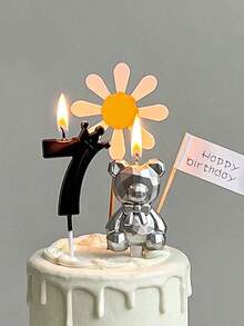 Black Shell Crown Numeric Birthday Anniversary Theme Party Cake Decorative Candles