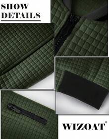 Mens Casual Lightweight CoatChristmas MQ4K - 軍綠色 - 查看 10