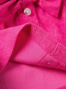 1 pieza Minifalda de unicolor con moño para niñas, estilo dulce, primavera/otoño