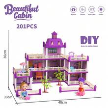 娃娃屋玩具套裝，5層城鎮房屋附多個房間與頂樓休息區，包含家具與配件及鞦韆椅 - 彩色 - 查看 15