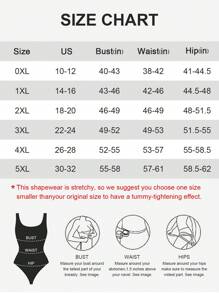 1 pieza Mono de compresión sin costuras de talla grande para mujer, body moldeador negro para el busto