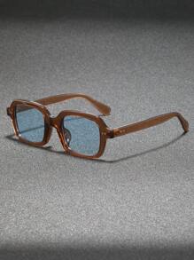 1 副男士复古矩形百搭时尚眼镜，适合户外、骑行、海滩和派对，重返校园时尚学院风 - 彩色 - 查看 18