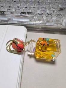 1个可爱鱼形夜灯沙瓶钥匙扣，时尚包包装饰，闪亮沙瓶手柄，日常减压，高端汽车钥匙链吊坠，返校礼物，送给女友/妈妈的惊喜，汽车配件，可爱哥特风Y2K包挂绳带证件卡套，汽车配件包饰 - 彩色 - 查看 9