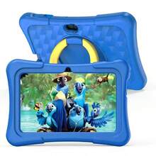 A 7-Inch Tablet With A Rugged Case, Controls, Pre-Installed Apps And Free Games, Suitable For Learning And Education, WiFi Support, And A Camera. - Blue - View 1