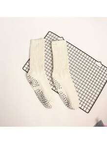 Calcetines de agarre para Pilates para mujeres, calcetines holgados de yoga con agarre para entrenamiento de barra, calcetines largos de hospital con arruga y agarre