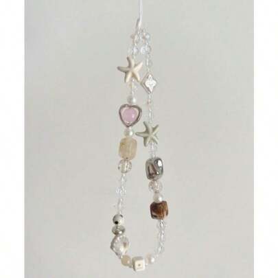 1 件夏季度假风格海星和海洋生物串珠挂绳、智能手机挂绳、相机包吊坠