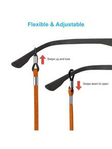 1pc Men's Suede Eyeglass Strap, Adjustable Anti-Slip Eyeglasses Cord, Eyewear Lanyard - A - View 5
