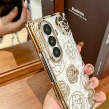 1pc Women's Foldable Phone Case, Fashionable & Popular With Hanging Chain, Phone Protective Cover Compatible With Samsung Galaxy Z Fold 7/6, Also Fits Samsung Galaxy Z Flip7/6/5, Suitable As Birthday, Graduation Or Back To School Gift Waterproof Shockproof Anti-Fall Scratch Resistant - Rose Gold - View 5