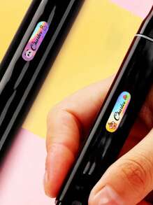 50/100/200 ملصق اسم مخصص عالي الجودة بتقنية الليزر: مقاوم للتمزق، ملصقات ملونة، بطاقات اسم هولوغرافية، متعددة الألوان، مناسبة للزجاجات والدفاتر، سهلة التطبيق والإزالة دون ترك بقايا، مثالية للاستخدام المنزلي والمكتبي، ملصقات ليزر مضادة للسرقة، لوازم مدرسية