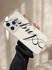 Angel Large Hole Leather Texture White Phone Case, Four-Corner Anti-Drop Camera Enhanced Protection, Prevent Wear And Tear, Comfortable Feel, Protective Buttons, Breathable Heat Dissipation, Dustproof, For Men And Women For Phone X/11/12/13/14/15/16 Plus Promax Pro Series. - 白色 - 查看 2