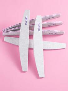 25/10/3支装指甲锉，100/180/240目砂纸双面指甲锉，美甲用品，适用于天然指甲，专业可重复使用，修甲修脚，弧形 - 灰色 - 查看 8