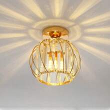 1 件现代嵌入式吸顶灯，单头走廊灯，黑色/金色，玻璃灯罩，适用于门厅、会议室、办公室走廊、阳台、厨房、楼梯间、客厅、卧室、浴室，使用 E27 插座，不含灯泡 - 彩色 - 查看 14